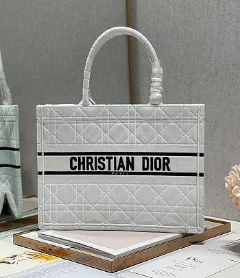 Kitlife Dior Book Tote Medium White Velvet - 36×28cm