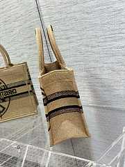 Kitlife Dior Book Tote Small Beige Jute Canvas Embroidered with Dior Union Motif - 26.5*21*14cm - 4