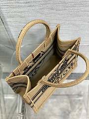 Kitlife Dior Book Tote Small Beige Jute Canvas Embroidered with Dior Union Motif - 26.5*21*14cm - 3