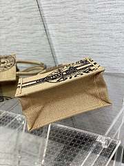 Kitlife Dior Book Tote Small Beige Jute Canvas Embroidered with Dior Union Motif - 26.5*21*14cm - 2