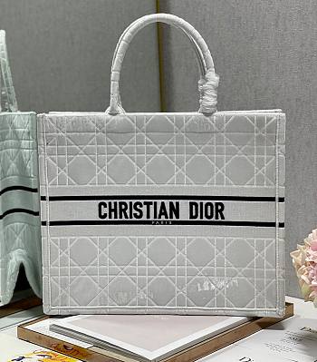 Kitlife Dior Book Tote Large White Velvet - 42*18*35cm