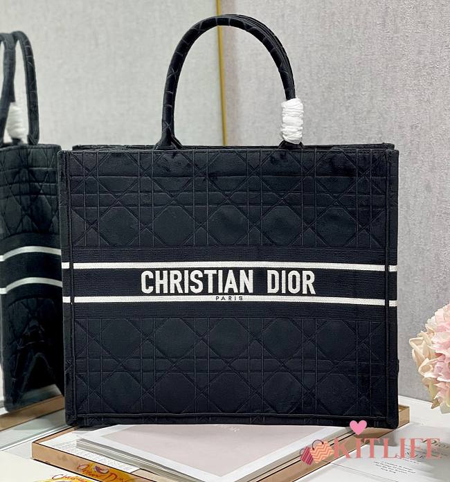Kitlife Dior Book Tote Large Black Velvet - 41*32cm - 1