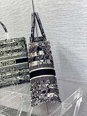 	 Kitlife Dior Book Tote Large Blue Toile de Jouy Reverse Embroidery Lines - 42*18*35cm - 5