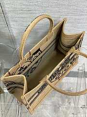 	 Kitlife Dior Book Tote Medium Beige Jute Canvas Embroidered with Dior Union Motif - 36.5*28*17.5cm - 4