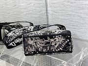 Kitlife Dior Lady Medium D-Lite Black Toile De Jouy Zodiac Embroidery - 24cm - 2