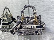 Kitlife Dior Medium Lady D-Lite Bag Navy Blue Toile de Jouy Stripes Embroidery - 24cm - 1
