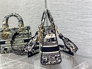 Kitlife Dior Medium Lady D-Lite Bag Navy Blue Toile de Jouy Stripes Embroidery - 24cm - 3