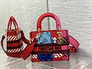 Kitlife Dior Medium Lady D-Lite Bag Bright Pink Multicolor D-Flower Pop Embroidery - 24cm - 1
