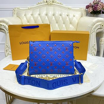 Kitlife Louis Vuitton Coussin PM Red Blue Leather - 26x20x12cm