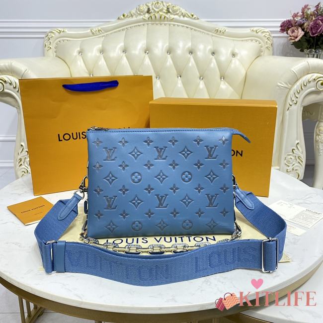 	 Kitlife Louis Vuitton Coussin PM Light Blue Leather - 26x20x12cm - 1