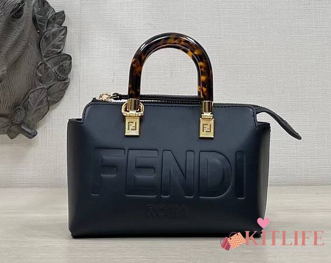 Kitlife Fendi By The Way Mini Small Boston bag in black leather - 20.5x12x.9cm - 1