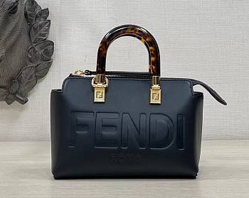 Kitlife Fendi By The Way Mini Small Boston bag in black leather - 20.5x12x.9cm