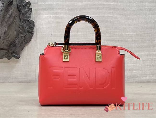 Kitlife Fendi By The Way Mini Small Boston bag in red leather - 20.5x12x.9cm - 1