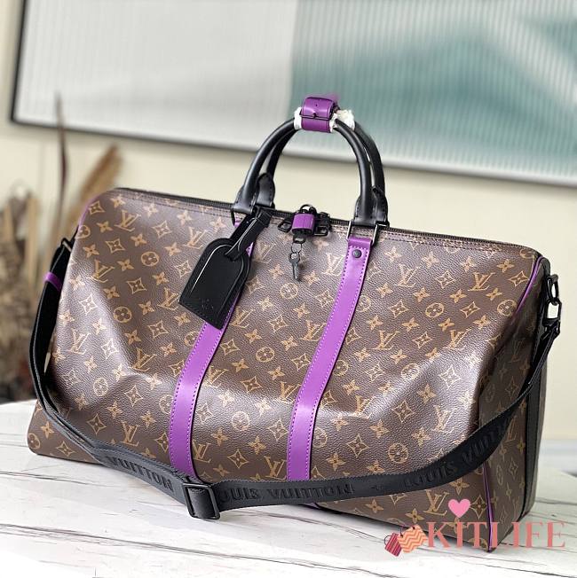 Kitlife Louis Vuitton KEEPALL BANDOULIÈRE 50 Monogram Canvas Purple - M44740 - 50 x 29 x 23 cm - 1