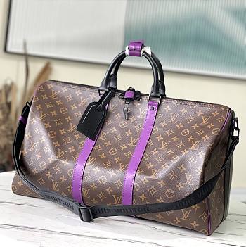 Kitlife Louis Vuitton KEEPALL BANDOULIÈRE 50 Monogram Canvas Purple - M44740 - 50 x 29 x 23 cm