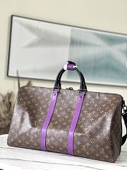Kitlife Louis Vuitton KEEPALL BANDOULIÈRE 50 Monogram Canvas Purple - M44740 - 50 x 29 x 23 cm - 3