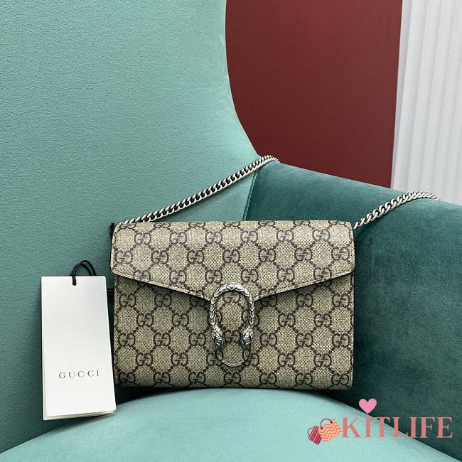 Kitlife Gucci Dionysus GG Supreme Chain Beige Bag - 401231 - 20x14x4cm - 1