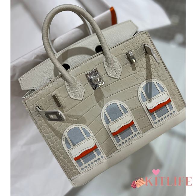 Kitlife Hermes White Sac Birkin Fabourg Palladium Hardware - 20cm - 1