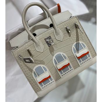 Kitlife Hermes White Sac Birkin Fabourg Palladium Hardware - 20cm