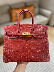 	 Kitlife Hermes Birkin Red Shiny Leather - 25cm - 2