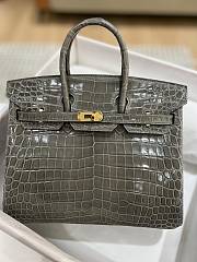 	 Kitlife Hermes Birkin Gray Shiny Leather - 25cm - 3