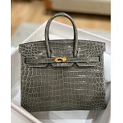 	 Kitlife Hermes Birkin Gray Shiny Leather - 25cm - 1