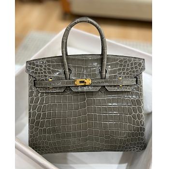 	 Kitlife Hermes Birkin Gray Shiny Leather - 25cm