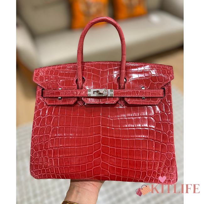 	 Kitlife Hermes Birkin Red Shiny Leather - 25cm - 1
