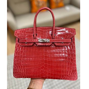 	 Kitlife Hermes Birkin Red Shiny Leather - 25cm