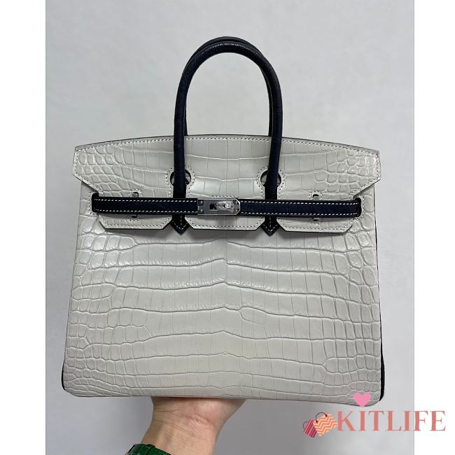 Kitlife Hermes Birkin 25 Exotic Matte Gray Leather - 25cm - 1