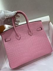 	 Kitlife Hermes Birkin Porosus Matte Pink Crocodile Leather - 25cm - 5