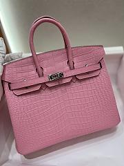 	 Kitlife Hermes Birkin Porosus Matte Pink Crocodile Leather - 25cm - 4