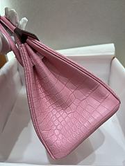 	 Kitlife Hermes Birkin Porosus Matte Pink Crocodile Leather - 25cm - 2