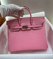 	 Kitlife Hermes Birkin Porosus Matte Pink Crocodile Leather - 25cm - 1