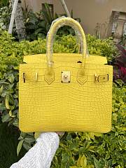 	 Kitlife Hermes Birkin Porosus Matte Yellow Crocodile Leather - 30cm - 1