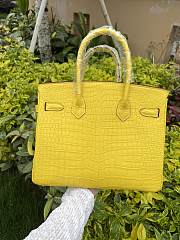 	 Kitlife Hermes Birkin Porosus Matte Yellow Crocodile Leather - 30cm - 2