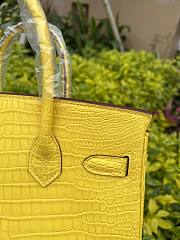 	 Kitlife Hermes Birkin Porosus Matte Yellow Crocodile Leather - 30cm - 4