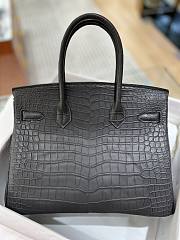 Kitlife Hermes Birkin Porosus Matte Black Crocodile Leather - 30cm - 4