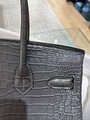 Kitlife Hermes Birkin Porosus Matte Black Crocodile Leather - 30cm - 3
