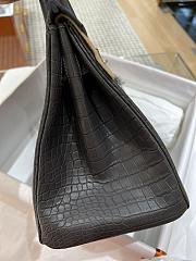Kitlife Hermes Birkin Porosus Matte Black Crocodile Leather - 30cm - 5