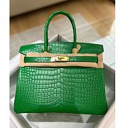 Kitlife Hermes Birkin Porosus Matte Dark Green Crocodile Leather - 30cm - 1