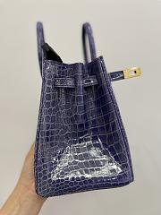 Kitlife Hermes Birkin Porosus Shiny Blue Crocodile Leather - 25cm - 3