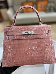 Kitlife Hermes Kelly Shiny Pink Crocodile - 28cm - 4