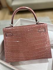 Kitlife Hermes Kelly Shiny Pink Crocodile - 28cm - 5