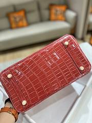 	 Kitlife Hermes Birkin Niloticus Crocodile Shiny Red Leather Gold Hardware - 30cm - 5