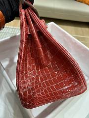 	 Kitlife Hermes Birkin Niloticus Crocodile Shiny Red Leather Gold Hardware - 30cm - 4