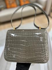 	 Kitlife Hermes Constance Niloticus Shiny Gray Leather - 24cm - 2