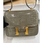 	 Kitlife Hermes Constance Niloticus Shiny Gray Leather - 24cm - 1