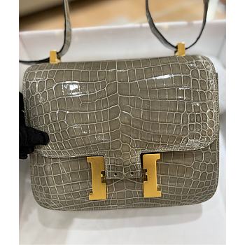 	 Kitlife Hermes Constance Niloticus Shiny Gray Leather - 24cm