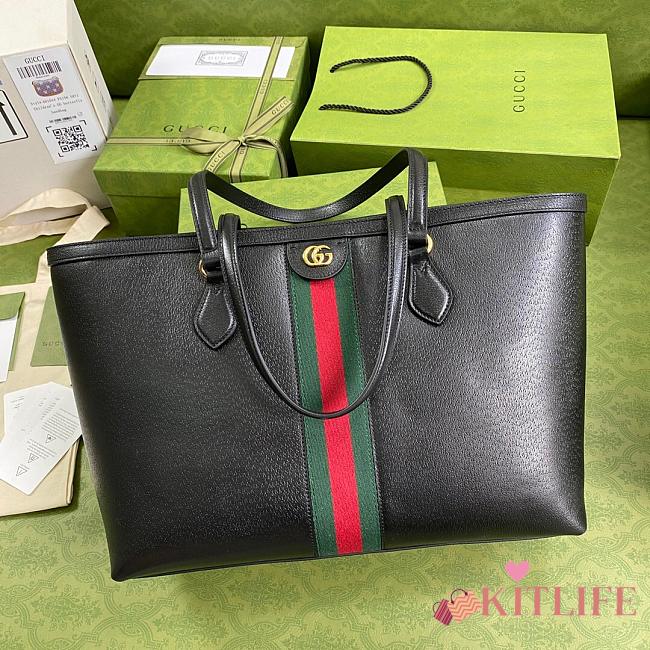 Kitlife Gucci Ophidia Black Leather Tote - 631685 - 38x28x14cm - 1